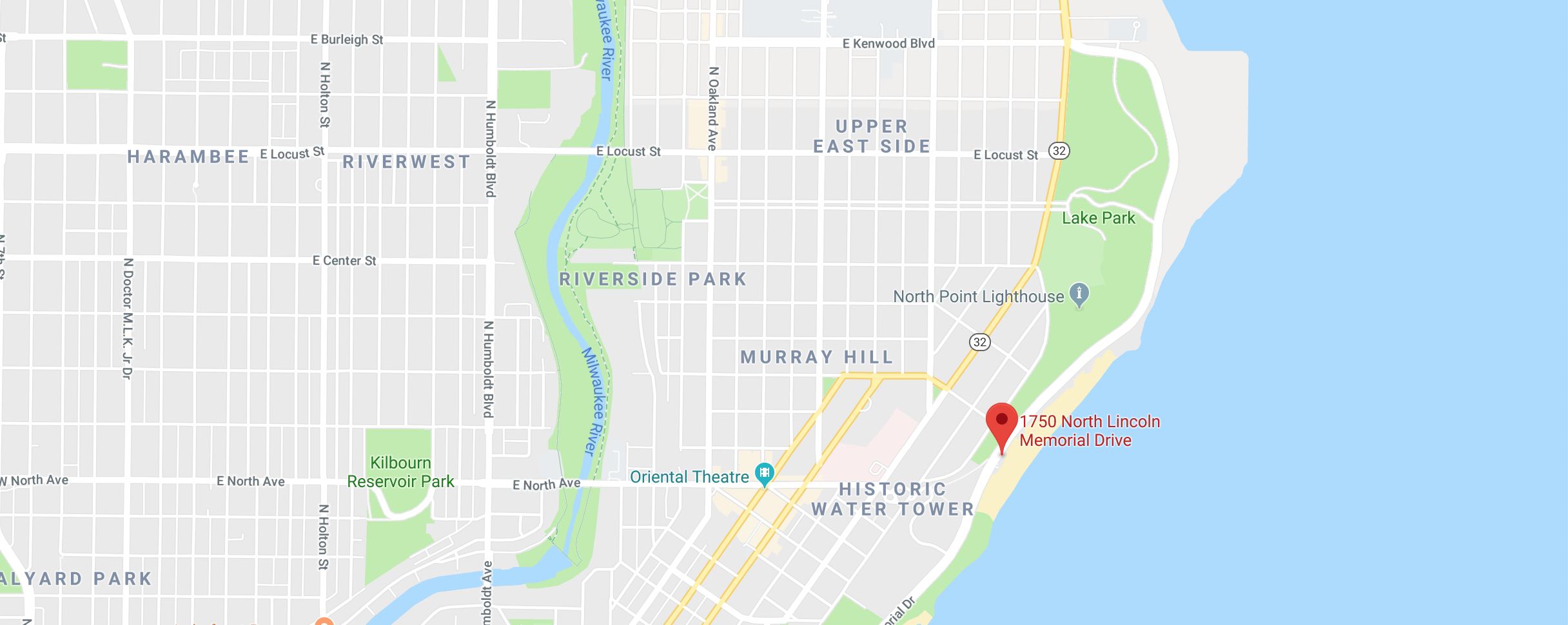 google map of Milwaukee
